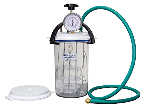 Yantra Polycarbonate Anaerobic Culture Jar 3.5 Liter with Vacuum cum Pressure Gauge Full Accessories