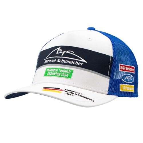 Casquette trucker Michael Schumacher World Champion 1994 bleu blanc réglable