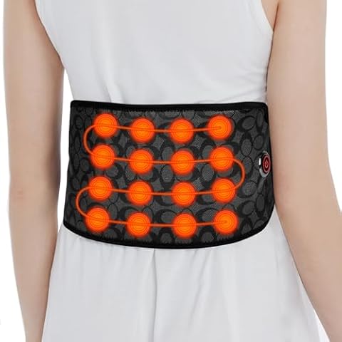 UTK Heating Pad for Lower Back Pain Relief, Cordless Far Infrared Heating Pad for Back Pain Relief, Wireless Heating Belt for Waist, Lumbar, Abdomen, Electric 3 Heat Settings Up to 149℉ Cover
