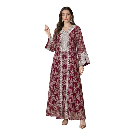 Robe abayas arabe brodée fluide pour éviter l'inconfort des vêtements