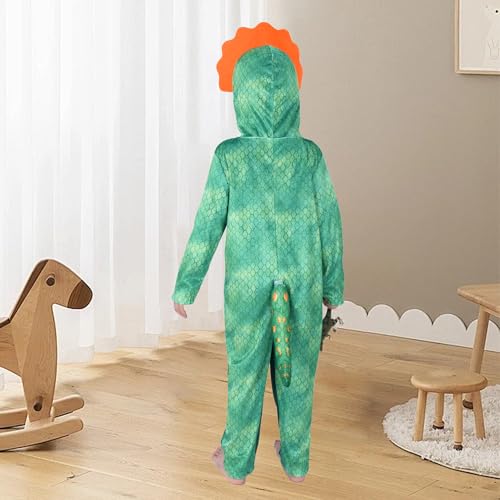 Sincere Party Sublimation Print Triceratops Dinosaur Costume for Little Boys and Girls Dinosaur Oneise with Triceratops Statue Toy for 2-3 years - Image 4