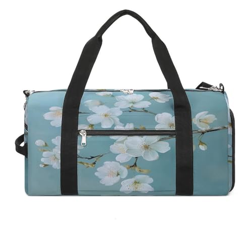 Cherry Flower Branch Gym Bag Duffle Bag for Travel Lightweight Carry On Tote Weekender Bags for Women Men