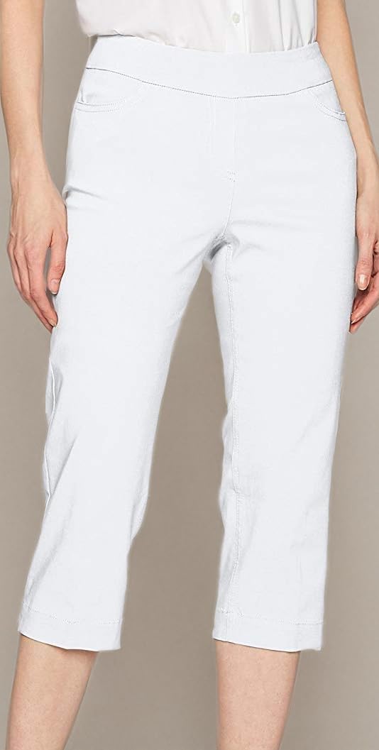 Slim-Sation Womens Wide Band Pull on Straight Leg Capri with Tummy Control - Image 7