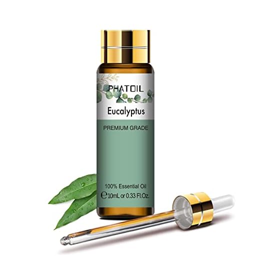 PHATOIL Aceite Esencial de Eucalipto 10 ml, 100% Naturales Puros para Humidificador Difusor, Aromaterapia de Grado Terapéutico para Jabón, SPA, Masaje