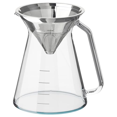 Image of Ikea HOGMODIG Coffee maker for drip coffee, clear glass /stainless steel, 0.6 l (1 qt)