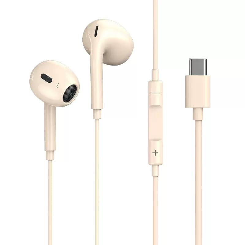 Auriculares USB C con cable para iPhone 17/16/15 Pro Max/Plus iPad Pro, auriculares in-ear con cable tipo C, micrófono, control de volumen para Samsung S23/S22/S21/S20/A53/A54 Google Pixel 8/7/6A/5/4