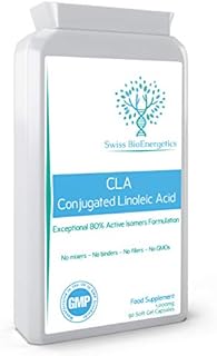 Conjugated Linoleic Acid - 1000mg CLA , 90 softgels  80% Active Isomer Natural CLA from Safflower Oil - Manufactured in The UK  No Mixers  No Binders  No fillers  No GMOs