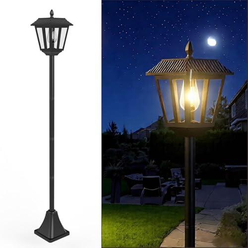 MUSUNIA Gartenlaterne für draußen,180CM Solarlaterne Für Außen, Gartenleuchten Solar Warmweiß,IP65 Wasserdicht Solarlampen für Außen Garten,Wegeleuchte Deko für Außen Terrasse Pfad Rasen 1Stücke