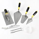 ZJNOTED 8-Piece Masonry Hand Tool Set Includes Finishing Trowel, Gauging Trowel, Pointing Trowel，etc…