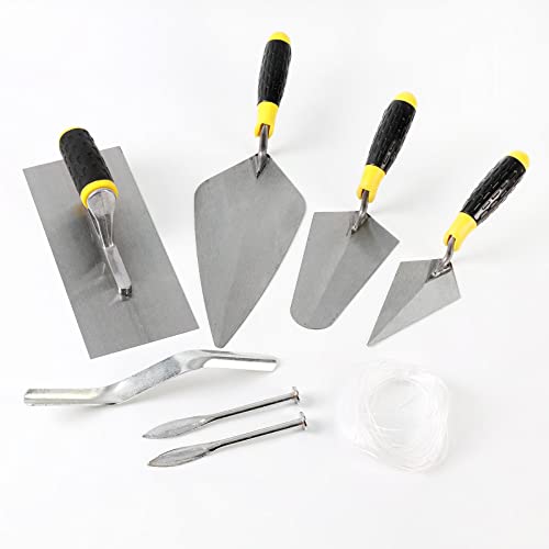 ZJNOTED 8-Piece Masonry Hand Tool Set Includes Finishing Trowel, Gauging Trowel, Pointing Trowelï¼Œetcâ€¦