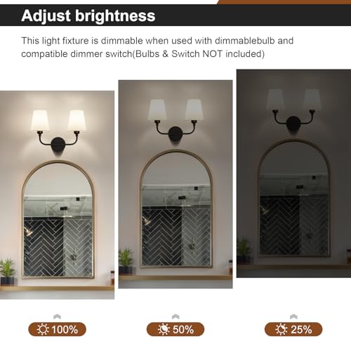 Image of Bathroom Vanity Light, Matte Black Bathroom Lighting Fixtures Over Mirror