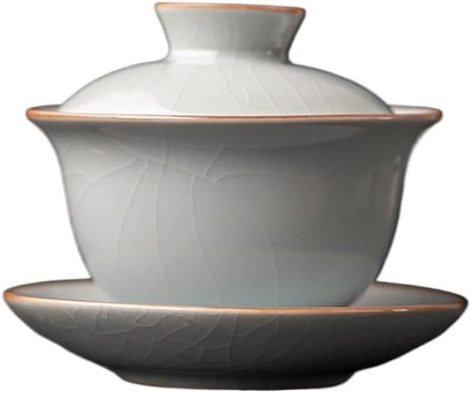 Handmade San Cai Tea Cup Set Ceramic Bowl With Porcelain Tureen