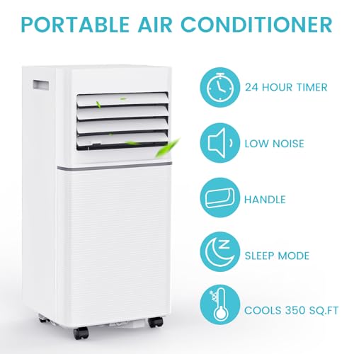 Image of Antarctic Star Portable Air Conditioners 8,000 BTU, Small Portable AC with Cooling, Fan, Dehumidifier Function, 24H Timer, Cooling up to 350 Sq.Ft. Window Kit Panel, 62ºF and 86ºF Temperature Range