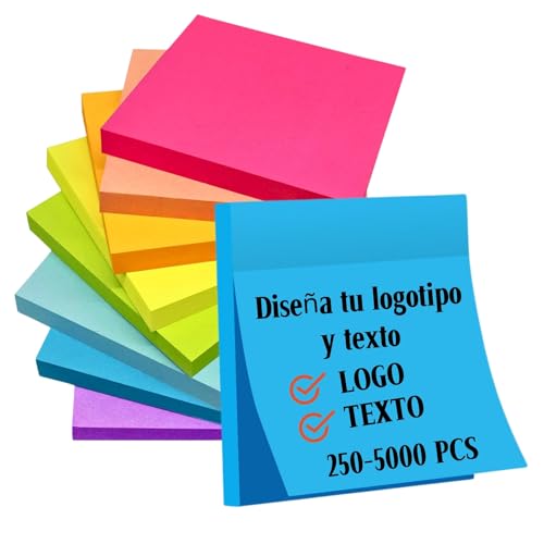 250 Hojas Notas Adhesivas de 76 x 76 mm, Personalizadas en Grandes Cantidades Sticky Notes Post-it Para Libros Autoadhesivas de Colores para Marcar Páginas para Oficina, Estudio, Hogar