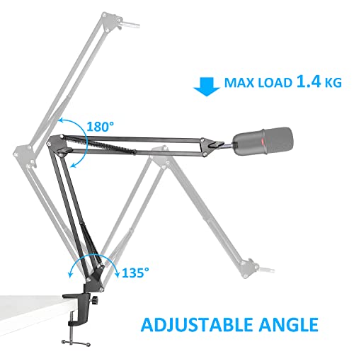 Solocast Boom Arm Mic Stand, Adjustable Suspension Boom Scissor Arm Stand For Hyperx Solocast Gaming Microphone By Sunmon #TOP2