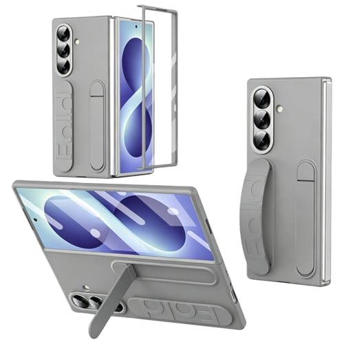Galaxy Z Fold 8 Ultra�p�P�[�X�i�X�N���[���v���e�N�^�[�����A���X�g�X�g���b�v���L�b�N�X�^���h�t���A�X�����Ŋ���ɂ����ϏՌ����̂���J�o�[�j (�O���[)