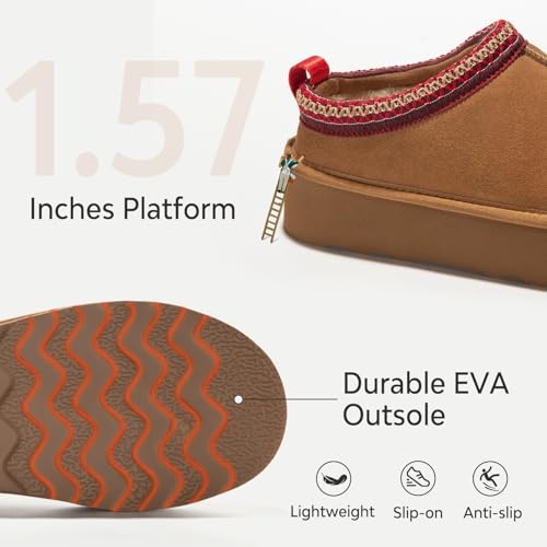 ATHMIE Womens Platform Slippers Ankle Mini Boots with Fluffy Fleece Lined Indoor Outdoor Anti-Slip Memory Foam Winter House Shoes for Cozy Comfort4