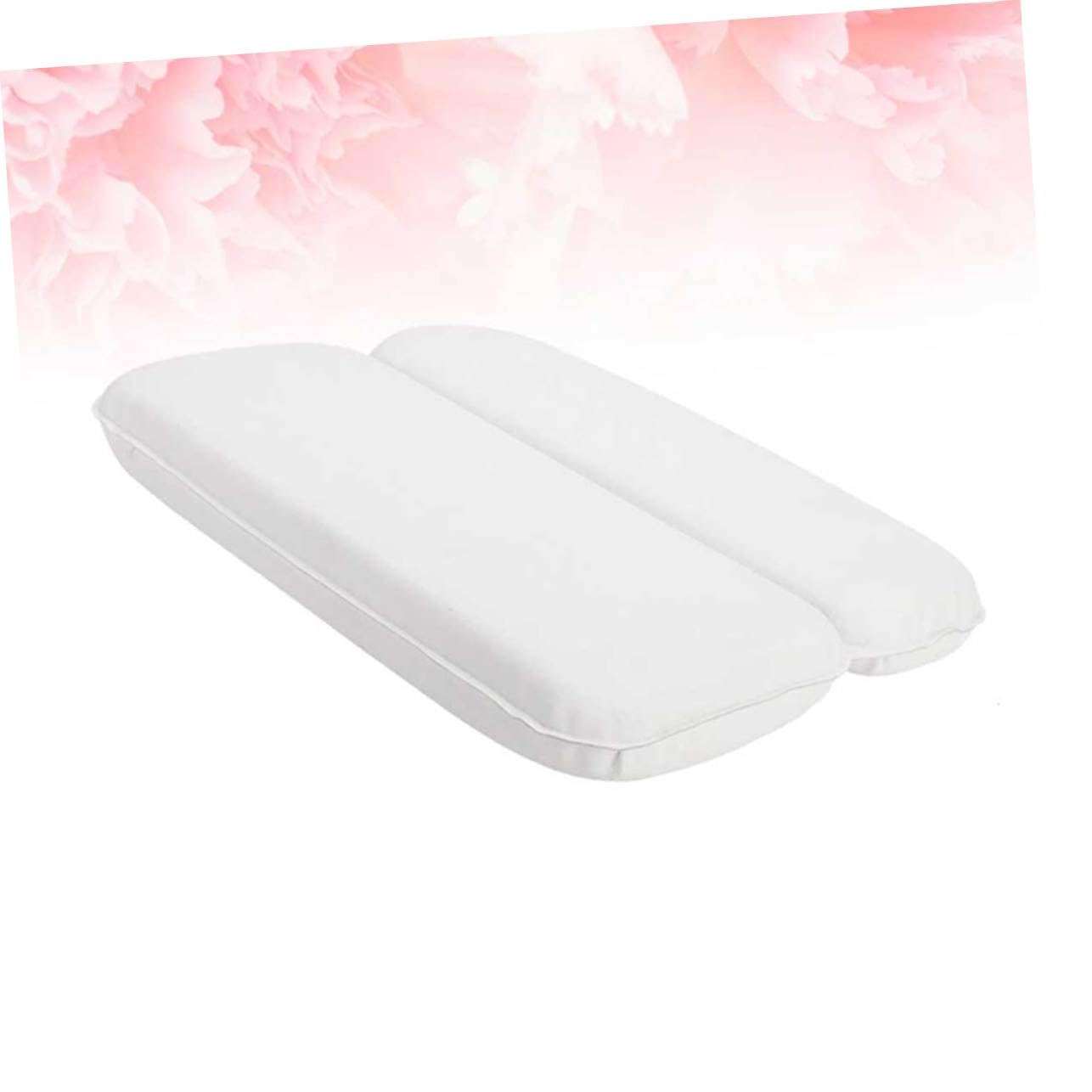 Cuscino Bagno PU con Ventosa Supporto Ergonomico per Traspirante per e Spa Bianco