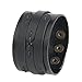 GelConnie Black Leather Cuff Bracelet Punk Belt Braided Wrap Bracelet Viking Bangle Handmade Woven Wristband LPB005-black