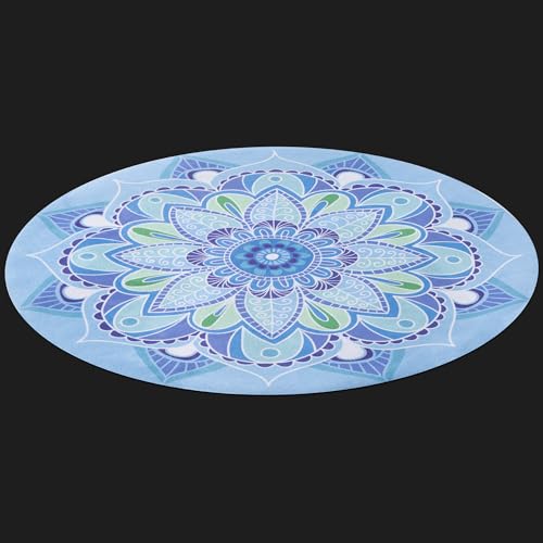 Navaris Round Yoga Mat - Compact Meditation Mat with Unique Pattern - For Yoga Skipping Pilates & Headstands - Includes Zipper Pouch - Small Jump Rope Mats Outdoor - Mandala by NAVARIS - Image 8