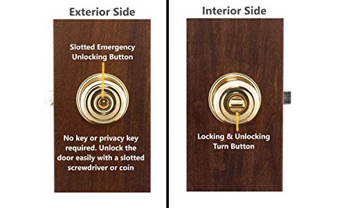 Copper Creek Ck2030Pb Colonial Door Knob, Privacy Function, 1 Pack, Polished Brass #TOP1