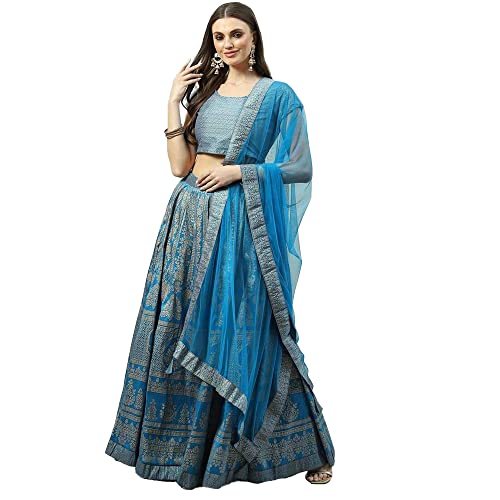 Image of BIBA Womens Polyester Readymade Lehenga Set