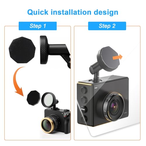 Image of 6Pcs Dashcam Magnetic Mounting Kit with Adhesive Sheets, Sticky Mounting Pads for Dash Cam, Driving Recorder and Vehicle Accessories