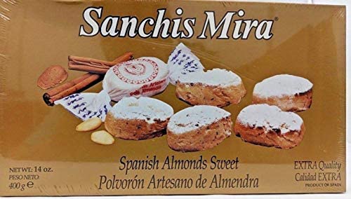 Sanchis Mira Spanish Almonds Sweet (Polvoron Artesano De Almendra) 14oz Single Box - Product of Spain