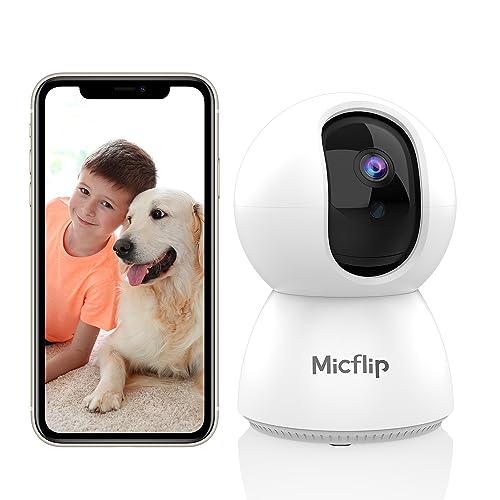 MICFLIP 2K Überwachungskamera Innen Baby/Haustie Kamera WLAN Kamera 360 Grad Kamera Mit Nachtsicht Bewegungserkennung 2-Wege Audio SD & Cloud Lagerung