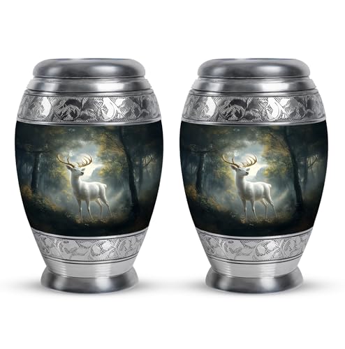 Image of Deer Urn Mini Cremation Urns for Human Ashes Adult Female 3 Inch 2 Qty | Decorative Burial Urns Funeral Urn