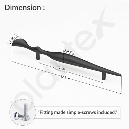 Image of Plantex Cabinet Handle /Kitchen Cabinet Door Handle /Wardrobe /96 mm Cupboard Handle /Door Pull-Push Handle for Home /Office - Pack of 2 (Black)