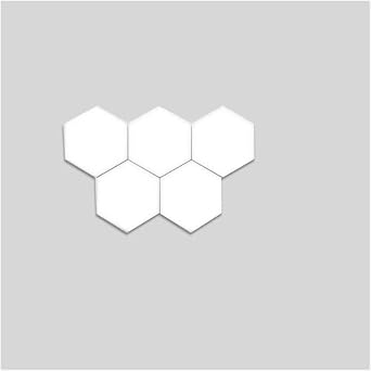 LED Quantum Hexagonal Night Light RGB Modular Touch Sensing Panel Light Magnetic Assembly Bedroom Bedside Home Wall Lamp Color 5pcs Set White