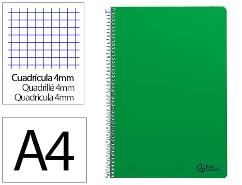 Miniatura 9 de Cuaderno Espiral Liderpapel A4 Smart Tapa Blanda 80h 75gr Cuadro 4mm Con Margen Color Verde