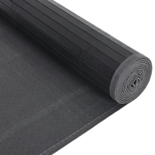 Tapis rectangulaire noir 80 x 1000 cm tapis bambou de grande longueur - 7