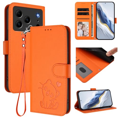 �X�}�z�P�[�X �Ή��@�� for Doogee Note 56 (Pro) / Note 56 Plus �������[�h�y�t���b�v�X�^���h�J�[�h�z���_�[�E�H���b�g�}�O�l�b�g�N���X�v�t�H���P�[�X�z Orange