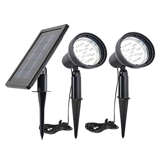 Solar Powered Spot Lights Outdoor Waterproof 2 in 1 Bright Solar SpotLights Power Adjustable for Flag Yard Flagpole Landscape Dusk to Dawn