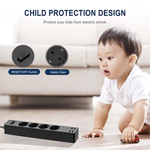 Multipresa con USB, presa multipla a 4 vie con