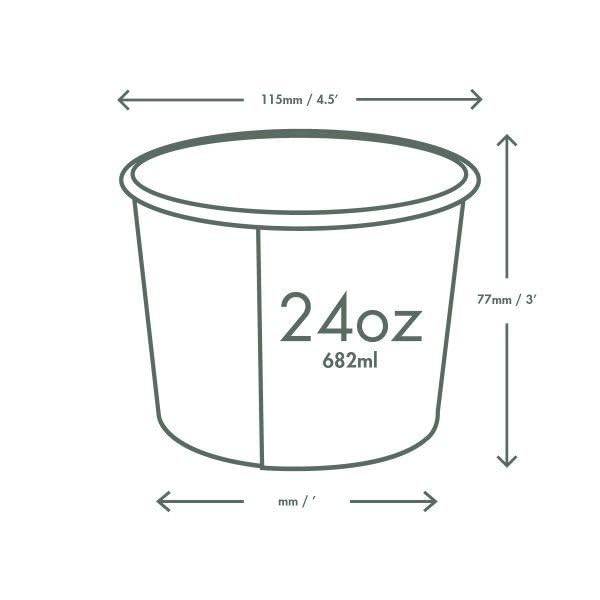 Vegware Compostable 24oz PLA Lined Paper Food Bowls, Case of 500, Disposable, White Round Ice Cream, Oatmeal, Soup Containers, Renewable Plant-Based, 115-Series Lids Available by Vegware - Image 2