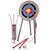 2in1 Bogen- und Blasrohr Set für Kinder mit Zielscheibe 48 cm – Bogenschießen mit Saugnapf...