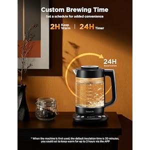 GoveeLife Smart Electric Kettle with Tea Infuser for Loose Leaf Tea, 1.7 L Electric Tea Kettle with Brewing Program, Variable Temperature Control, 2 H Keep Warm & Auto Shut-Off, BPA Free. Black GoveeLife Smart Electric Kettle with Tea Infuser for Loose Leaf Tea 17 L Electric Tea Kettle with Brewing Program Variable Temperature Control 2 H Keep Warm Auto Shut Off BPA Free Black
