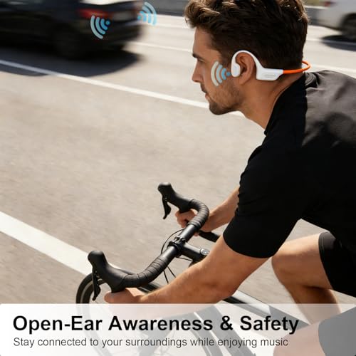 Image of Fanisic Bone Conduction Headphones, Bluetooth 6.0 Open Ear Headphones with Mic, Type-C Quick Charge. Long Battery Life, IPX5 Sweatproof, Lightweight Comfortable for Office, Sports, and Driving