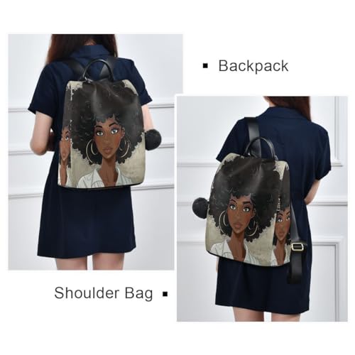 Image of ALAZA Beautiful Black Afro Woman Trips Hiking Camping Rucksack Pack for Women