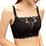 Women's Sexy Bras Lace Bowknot Floral Sheer Convenient Daily Bras Seamless Posture Correcting Bras Powerful Push Up Black