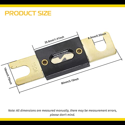 Apeixoto 150A Inline Anl Fuse Holder For Car Audio Amplifier 0/2/4 Gauge Awg Fuse Holder With 150 Amp Fuse And Insulating Cover 150A #TOP4