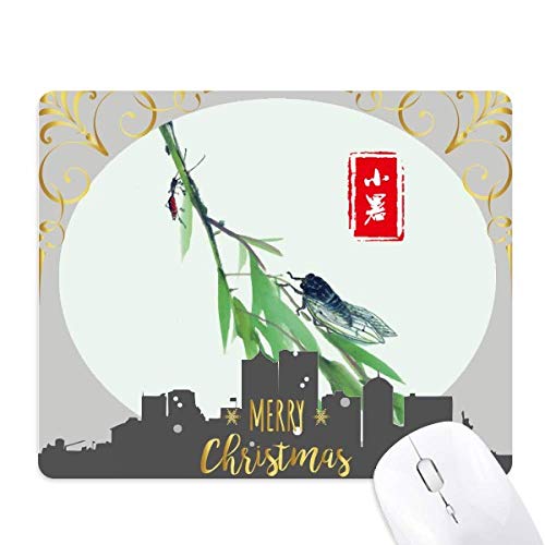 Tapis de souris circulaire Noël en caoutchouc pour bureau chaleureux
