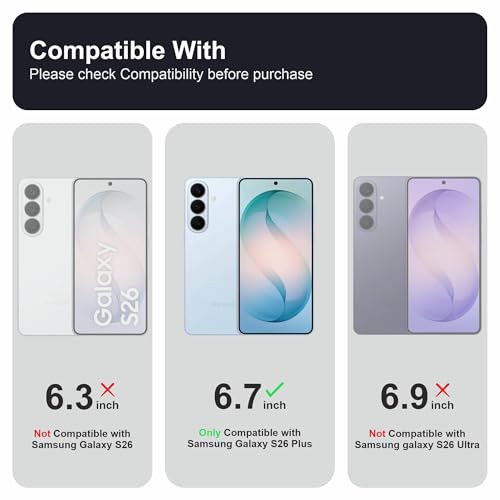 Image of Affix 2 Pack for Galaxy S26 Plus Tempered Glass, Screen Protector Guard with Easy Fix Installation Tool, 9H Hardness Shatterproof, HD Clear Scratch Resistant