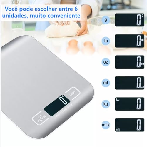 Balanca Digital Cozinha 1g a 10kg Fitness Alta Precisao Casa Comida Saude