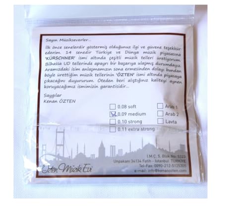 Kenan Ozten Turkish Oud Strings Low Tension 0.08