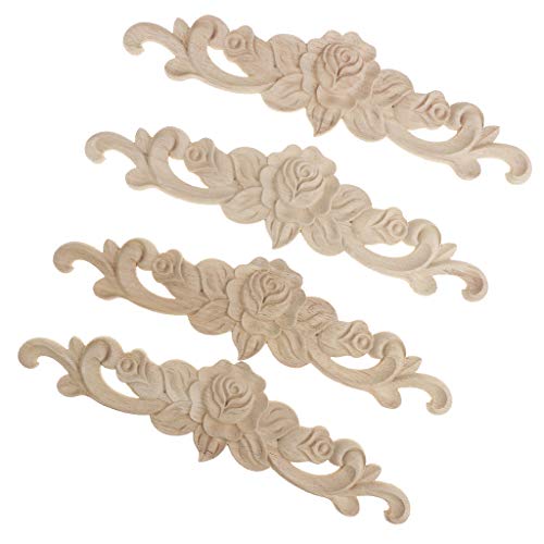 Applique d'angle en bois sculpté M x2 pour meuble à customiser