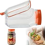 Genérico Tarro de ensalada Salad Pod con apertura lateral - Recipiente hermético para aderezos, diseño con tapa integrada, tarro de ensalada reutilizable con abertura lateral